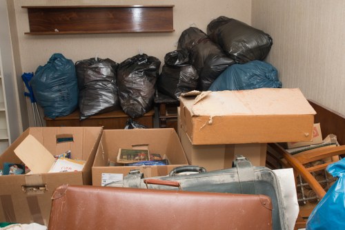 Recycling bins with segregated business waste in Eltham